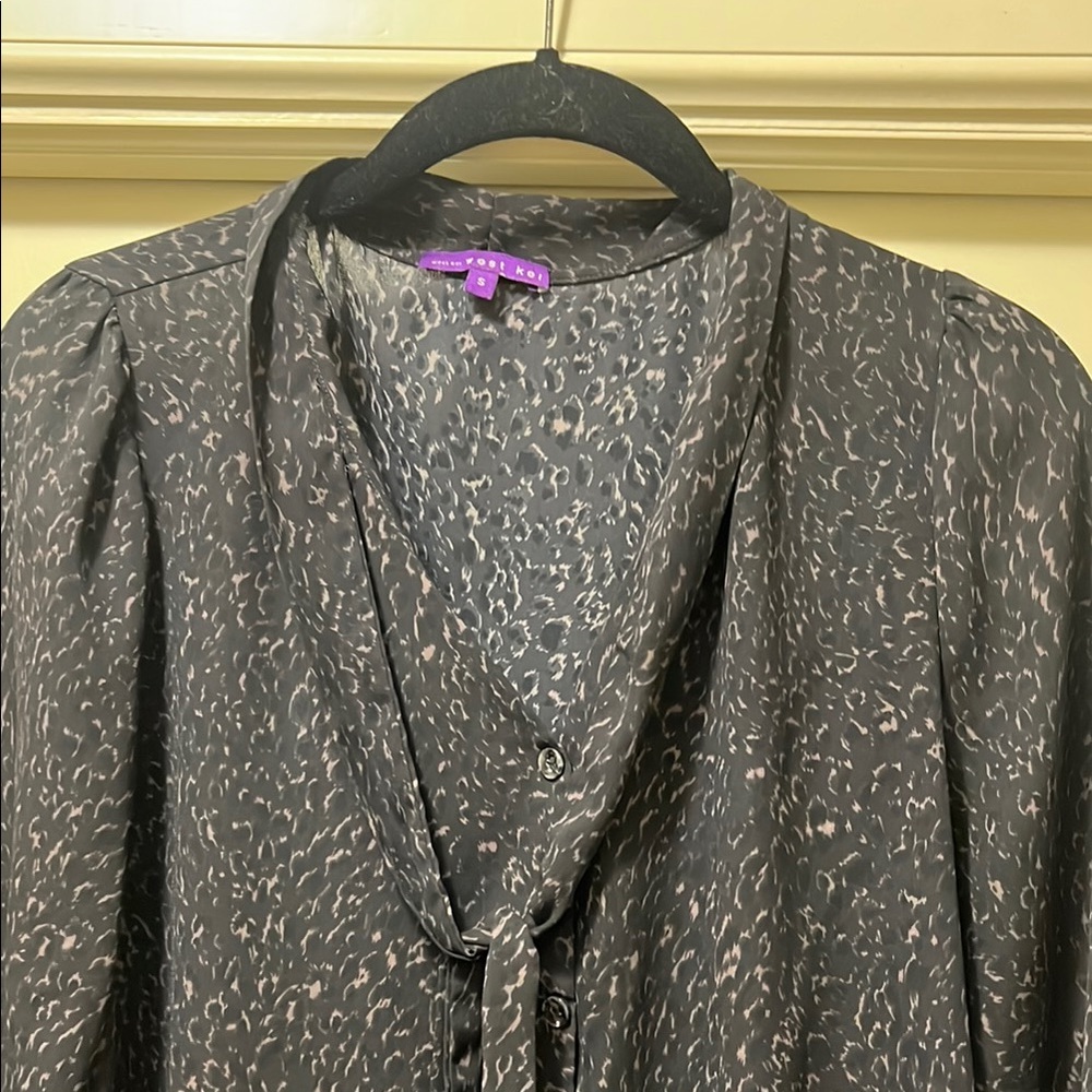 Black Animal Print Blouse